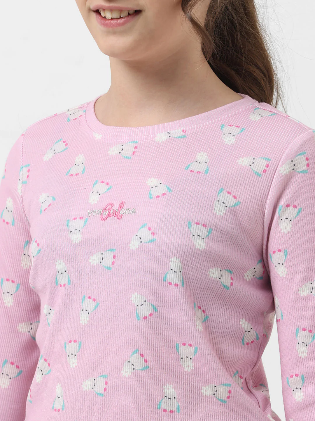 Girl Pink Printed T-Shirt - Image 5