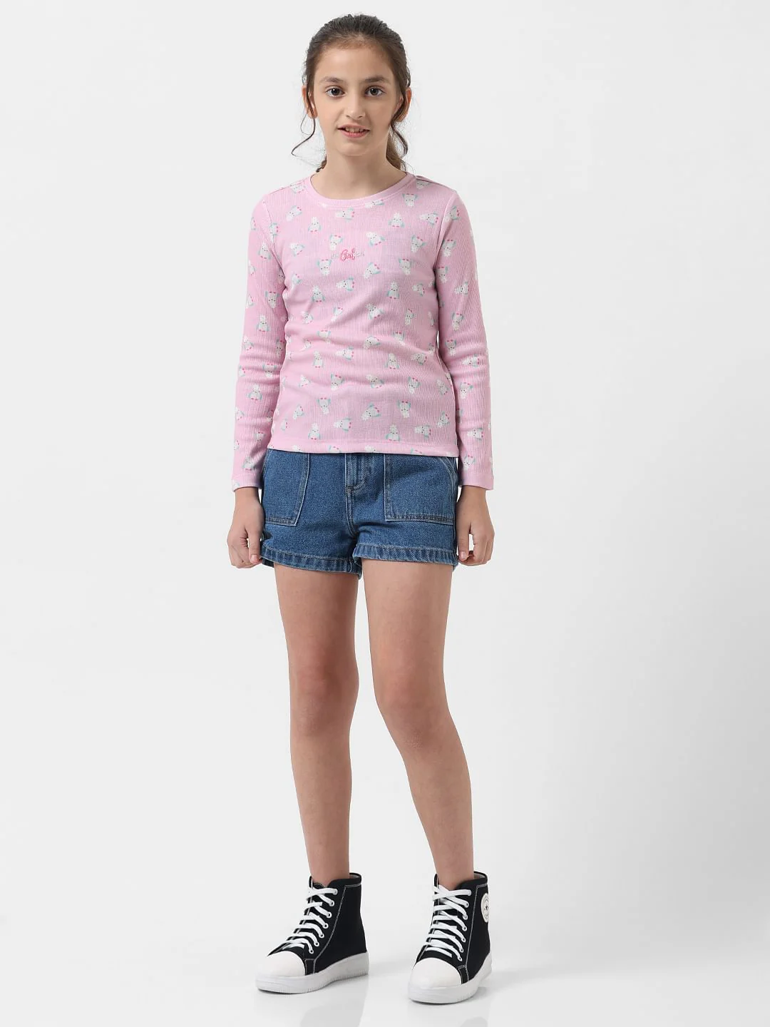 Girl Pink Printed T-Shirt - Image 6
