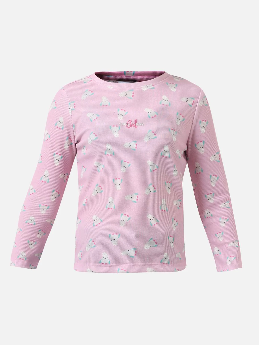 Girl Pink Printed T-Shirt - Image 7