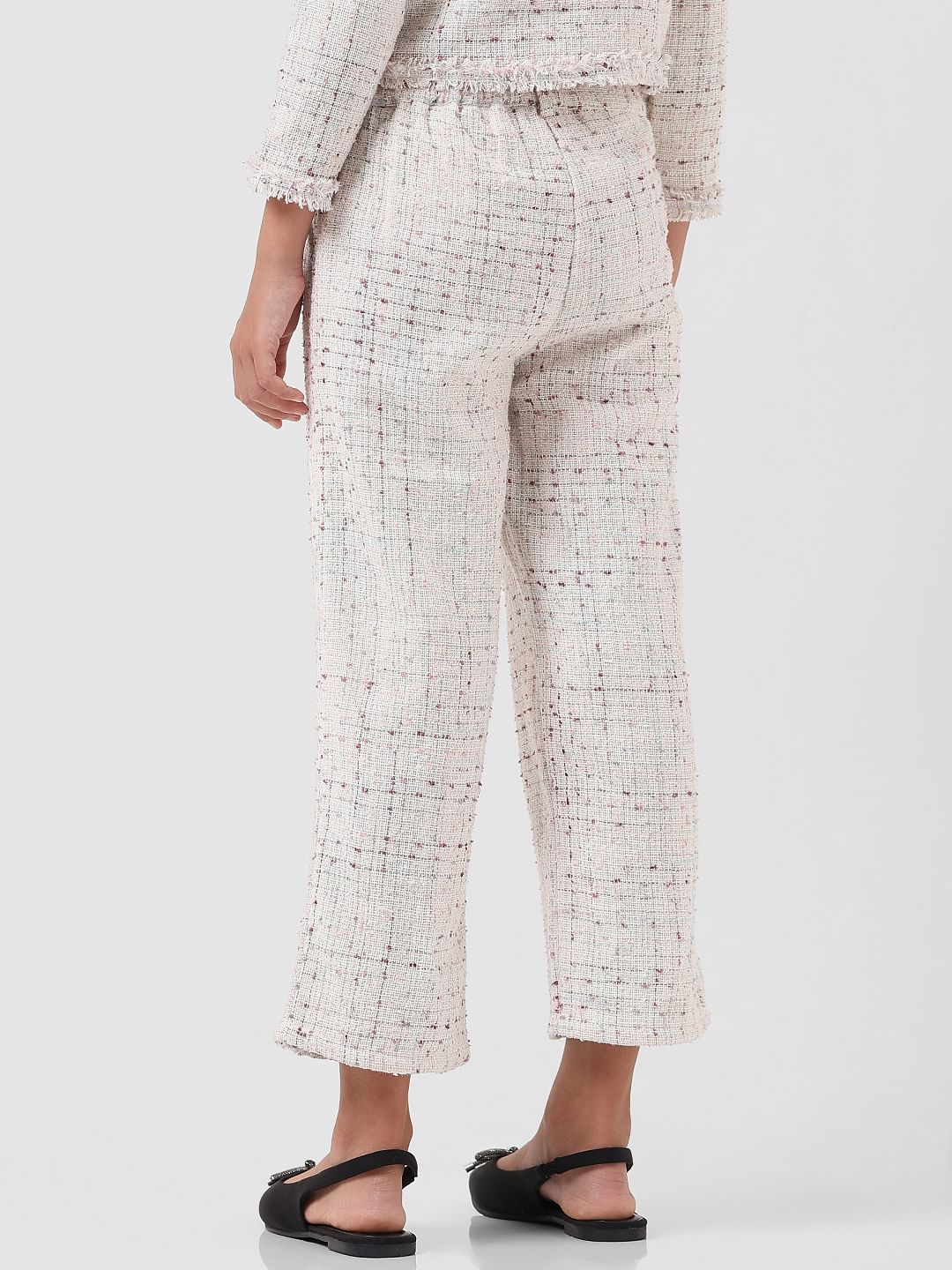 Girl White Mid Rise Yard Dyed Pants - Image 3