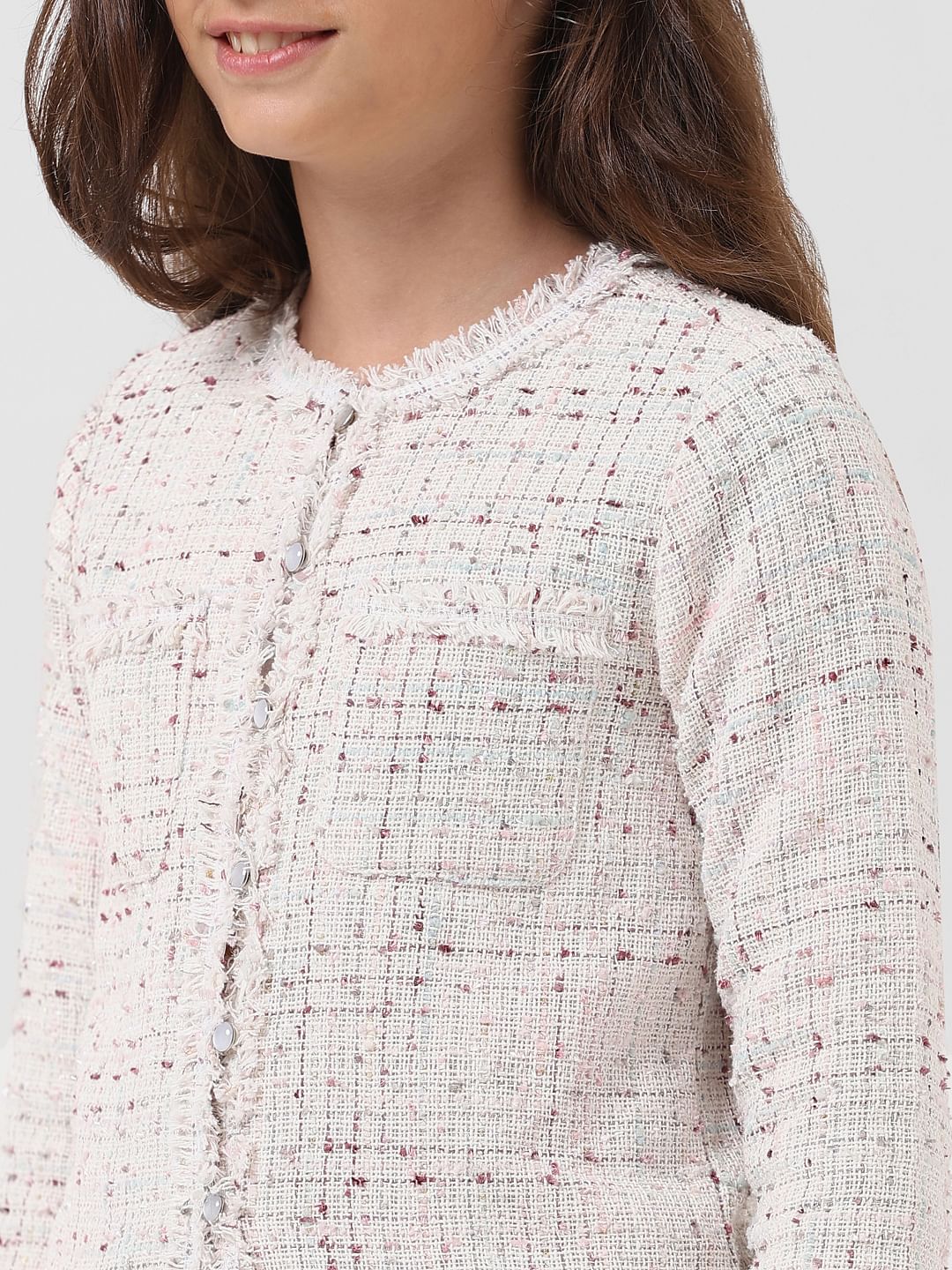 Girl White Yard Dyed Shirt - Image 4