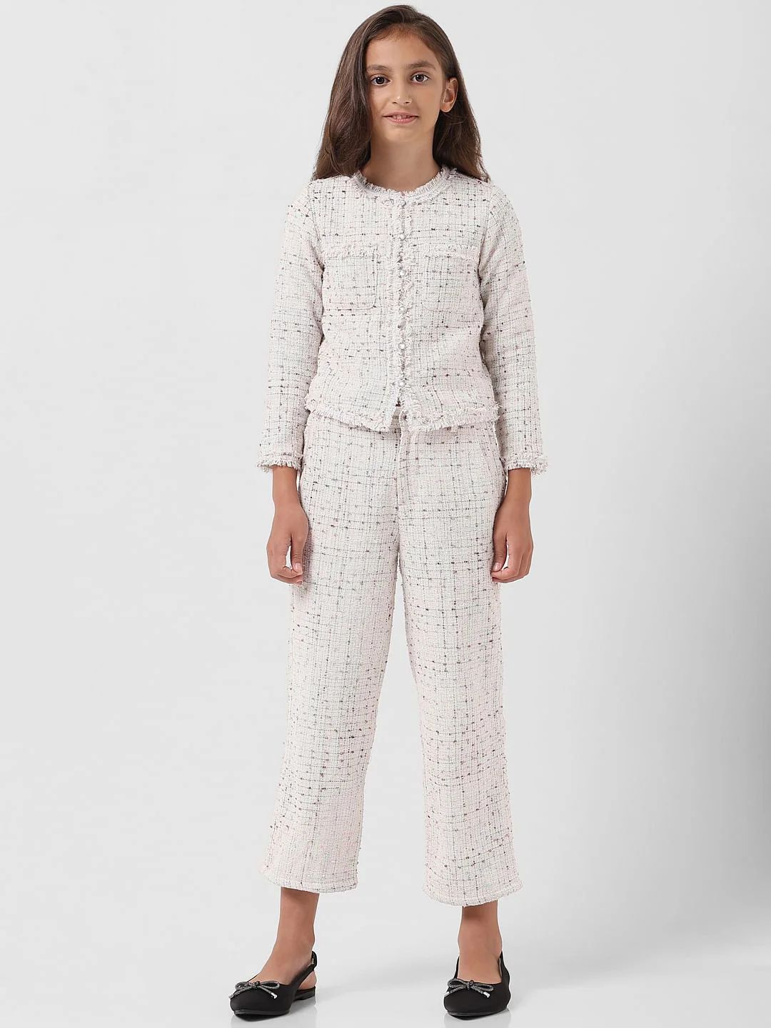 Girl White Yard Dyed Shirt - Image 5