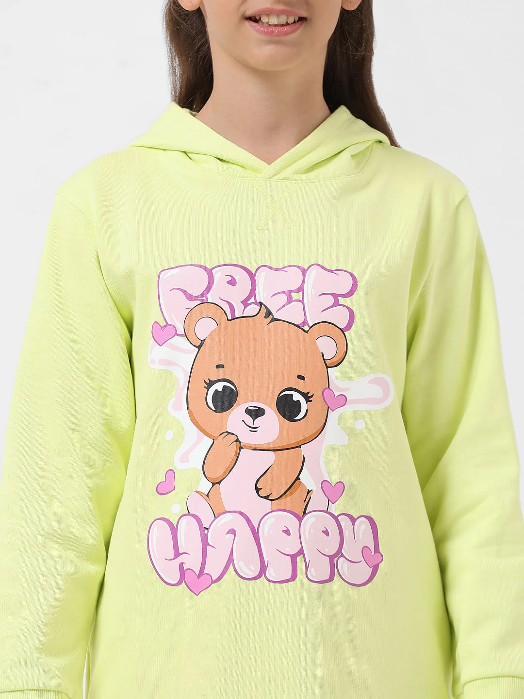 Girl Green Hooded Sweatshirt Dress - Image 4