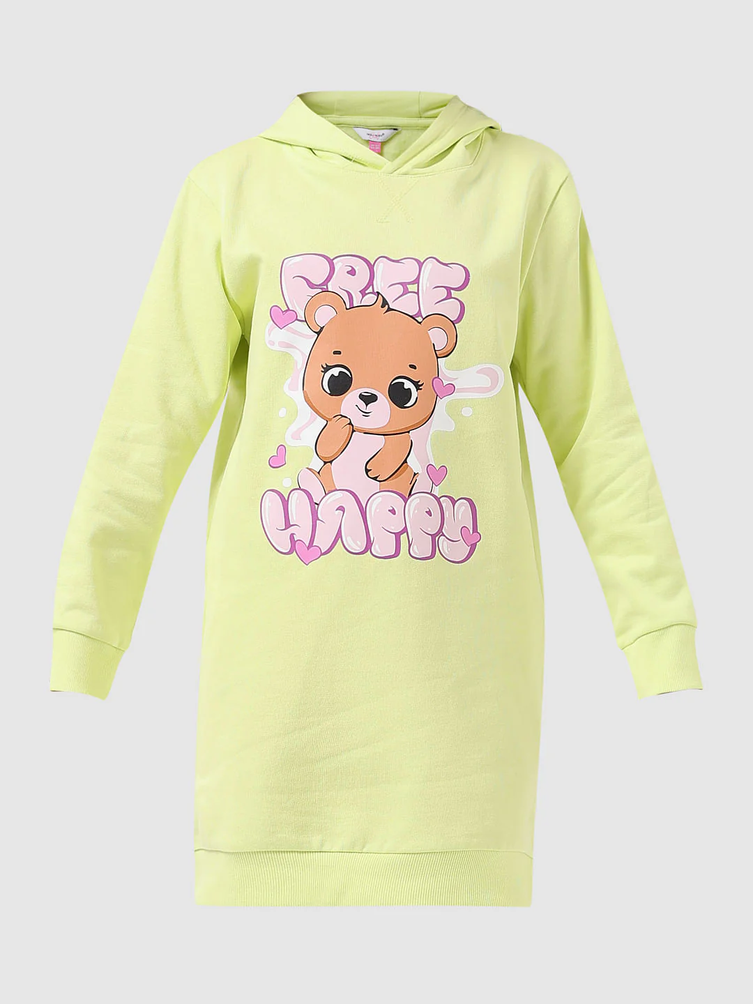Girl Green Hooded Sweatshirt Dress - Image 6