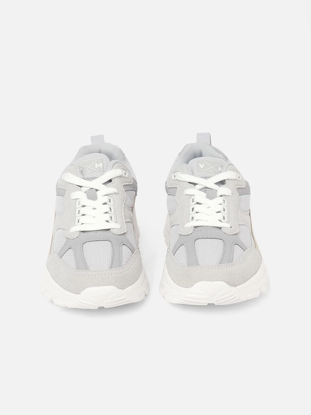 White Lace-Up Chunky Sneakers - Image 4