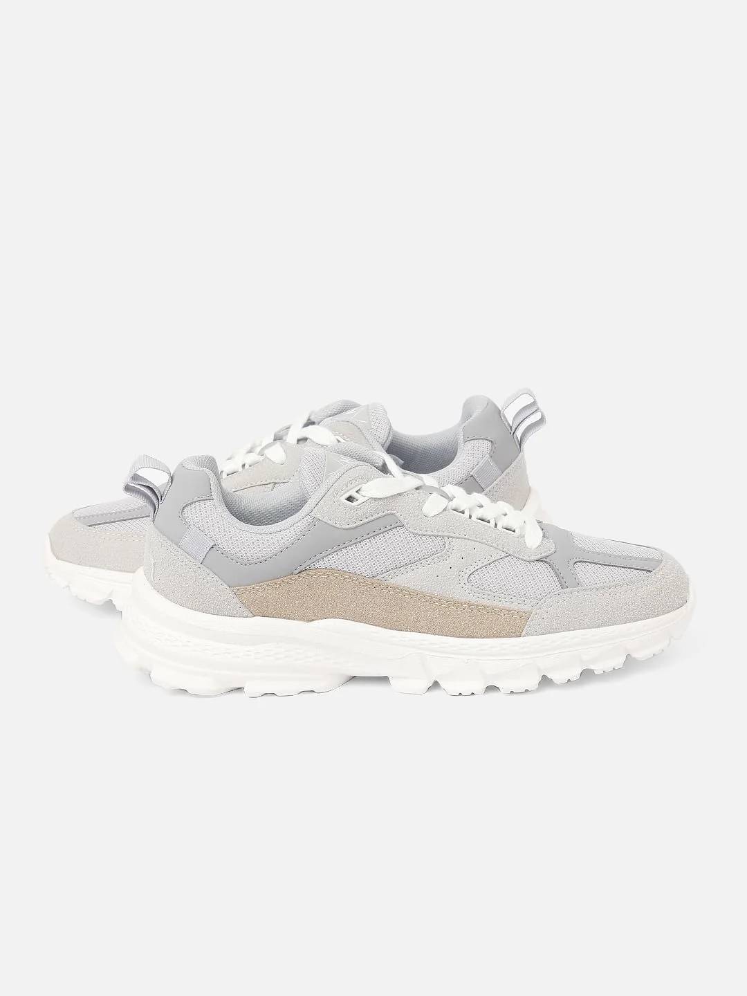 White Lace-Up Chunky Sneakers - Image 5