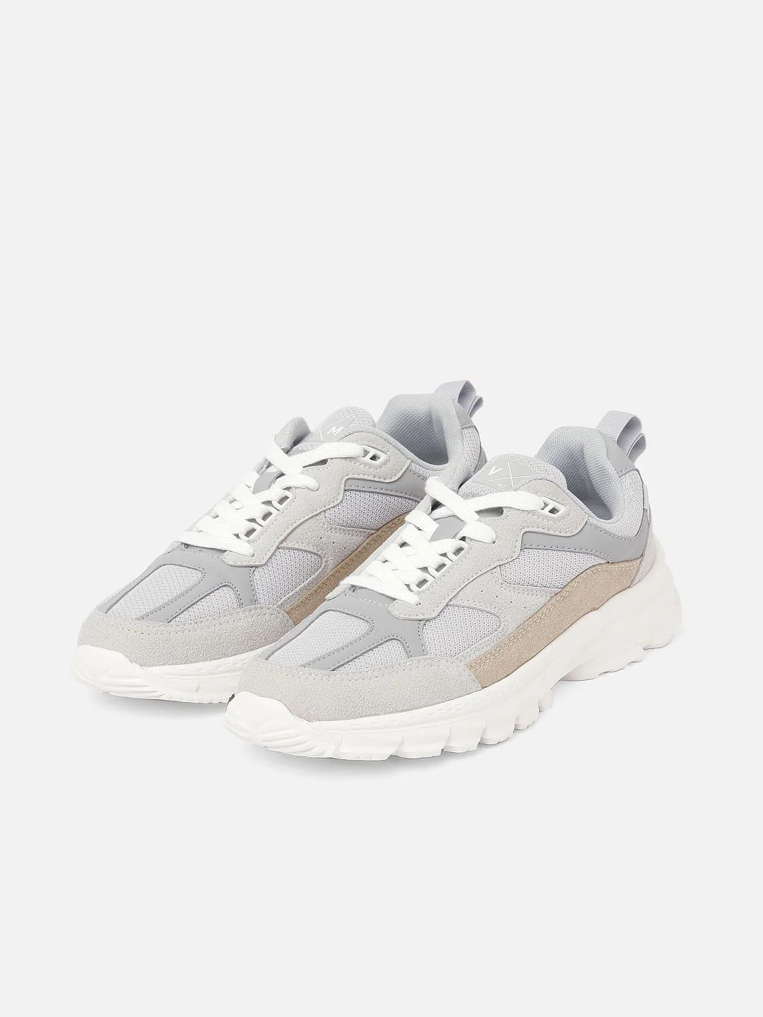 White Lace-Up Chunky Sneakers - Image 6