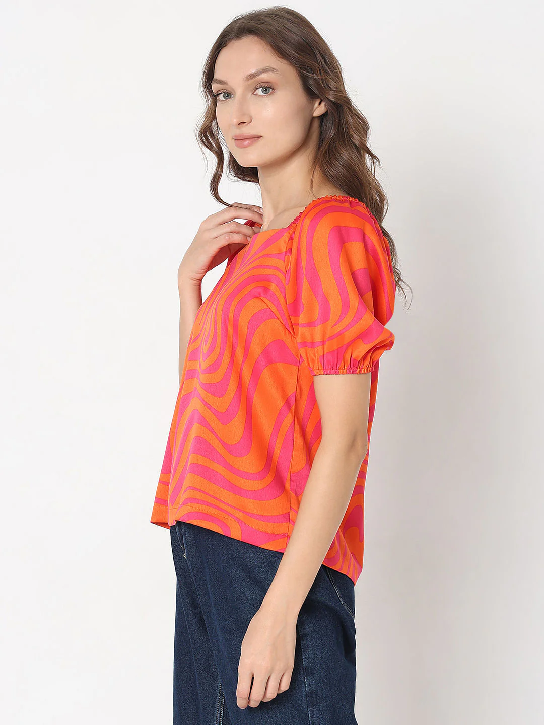 Orange Printed Top - Image 3