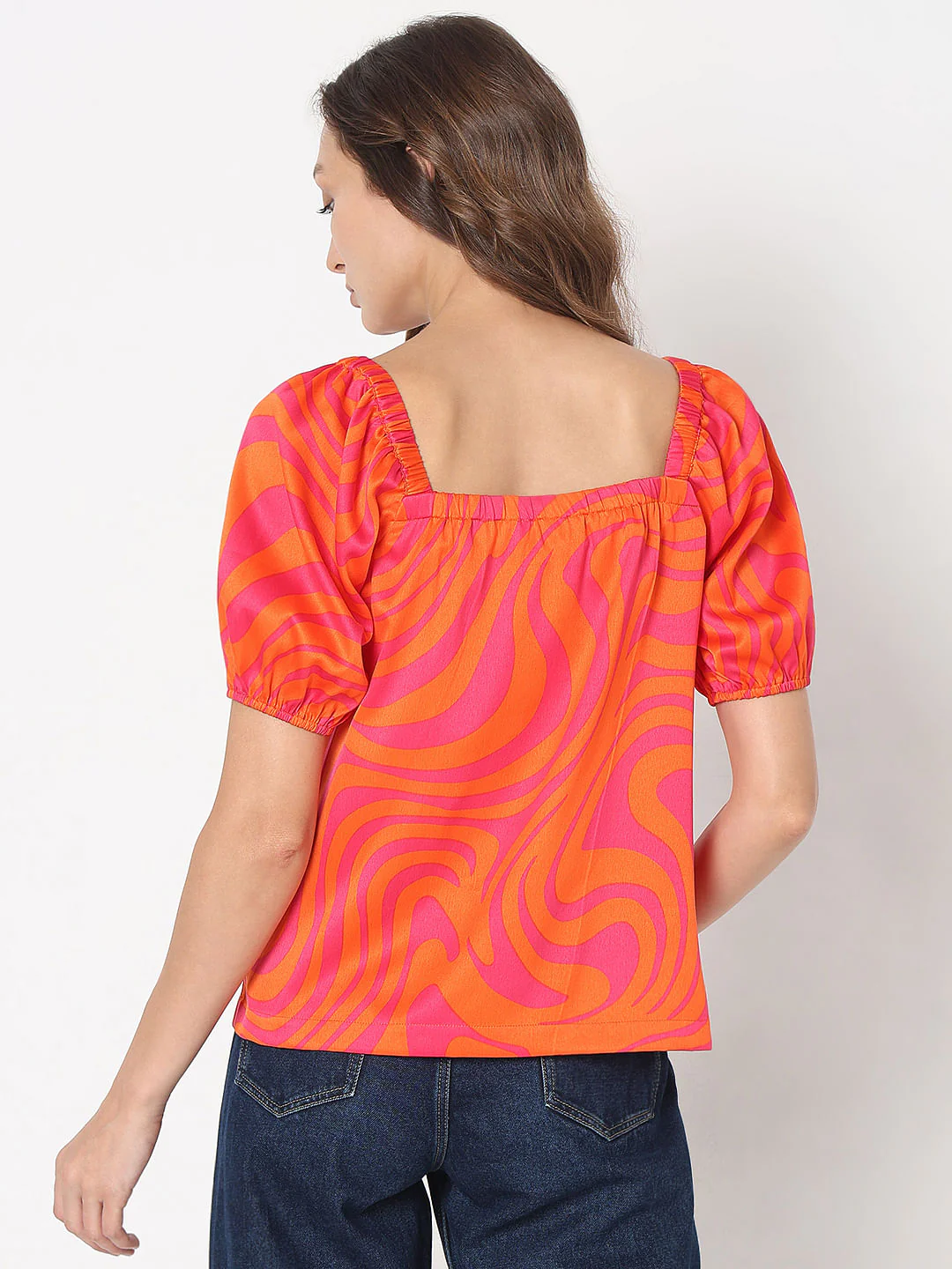 Orange Printed Top - Image 4