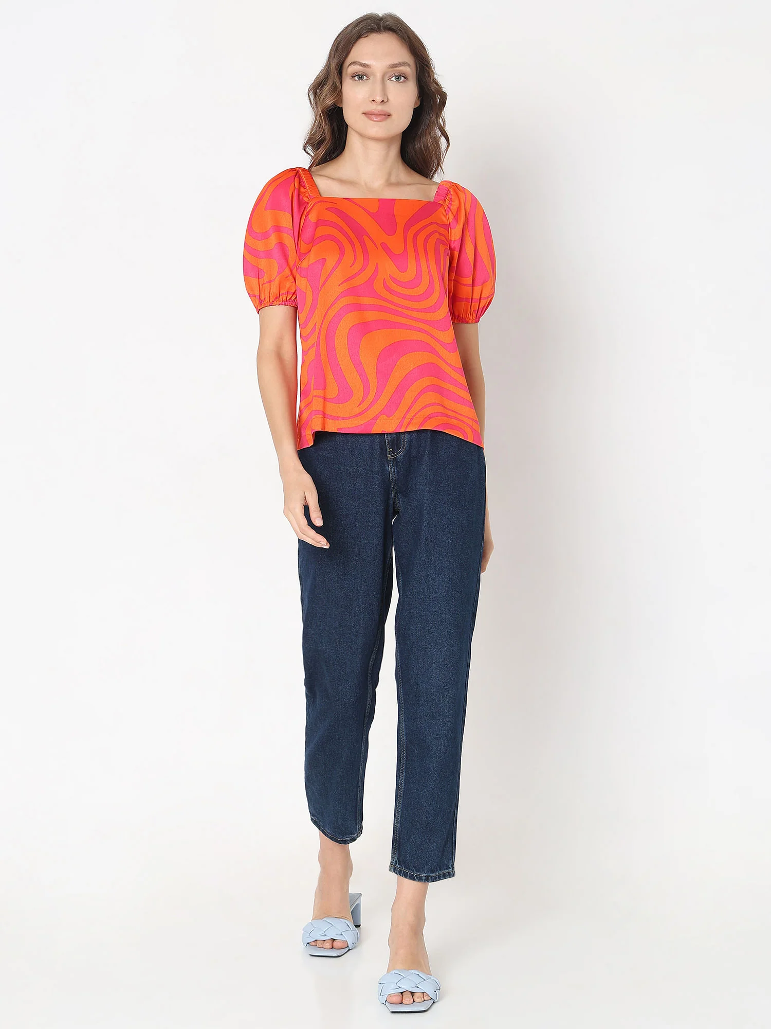 Orange Printed Top - Image 5