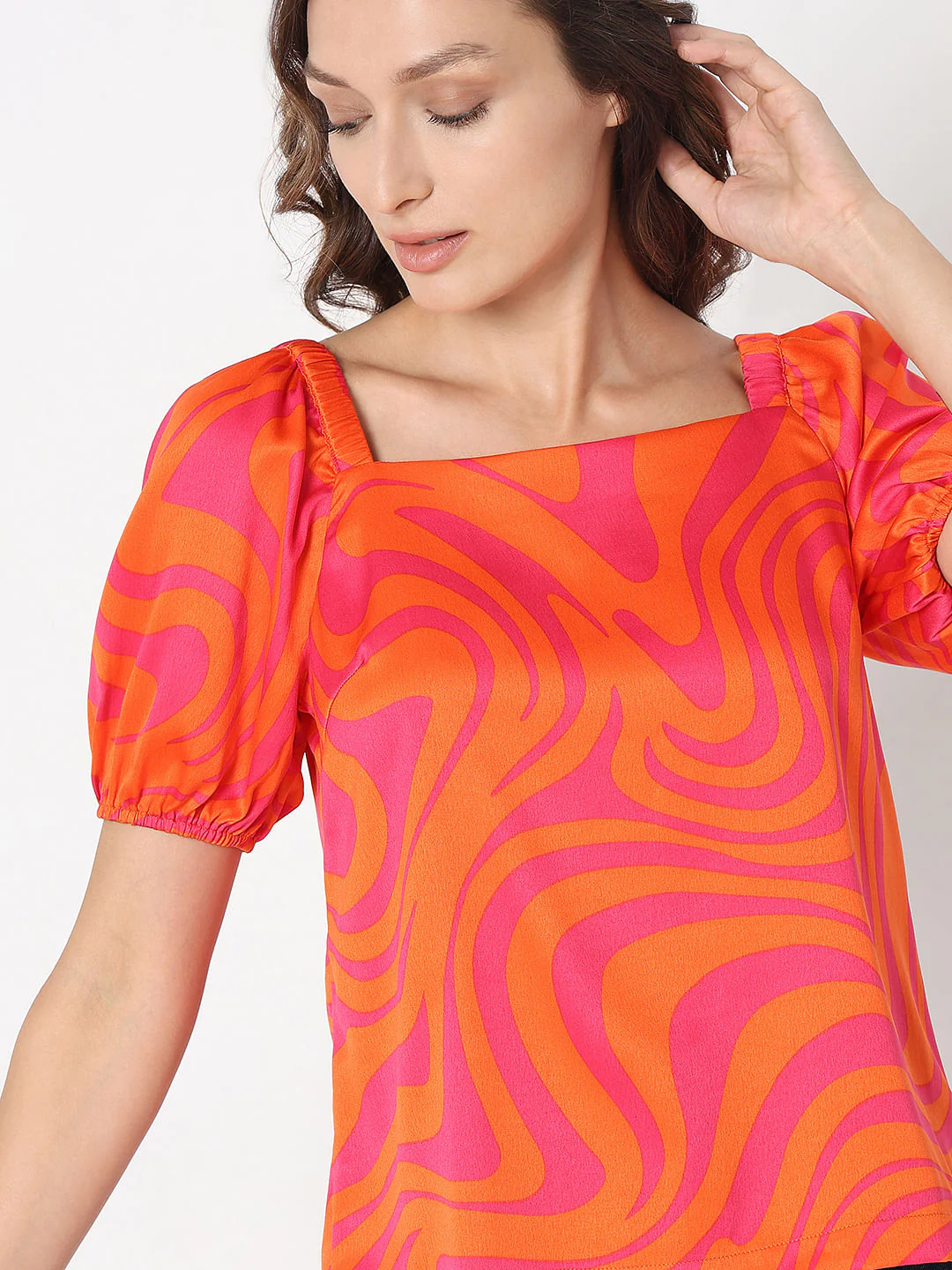 Orange Printed Top - Image 6