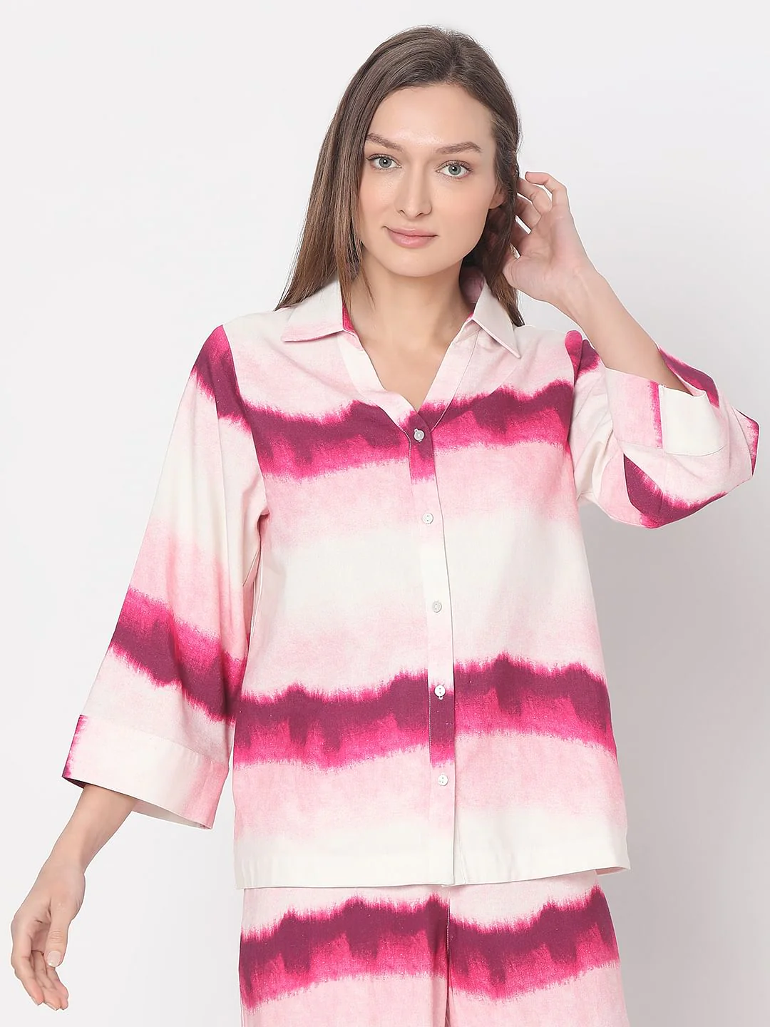 Magenta Tie & Dye Co-Ord Set Shirts - Image 2