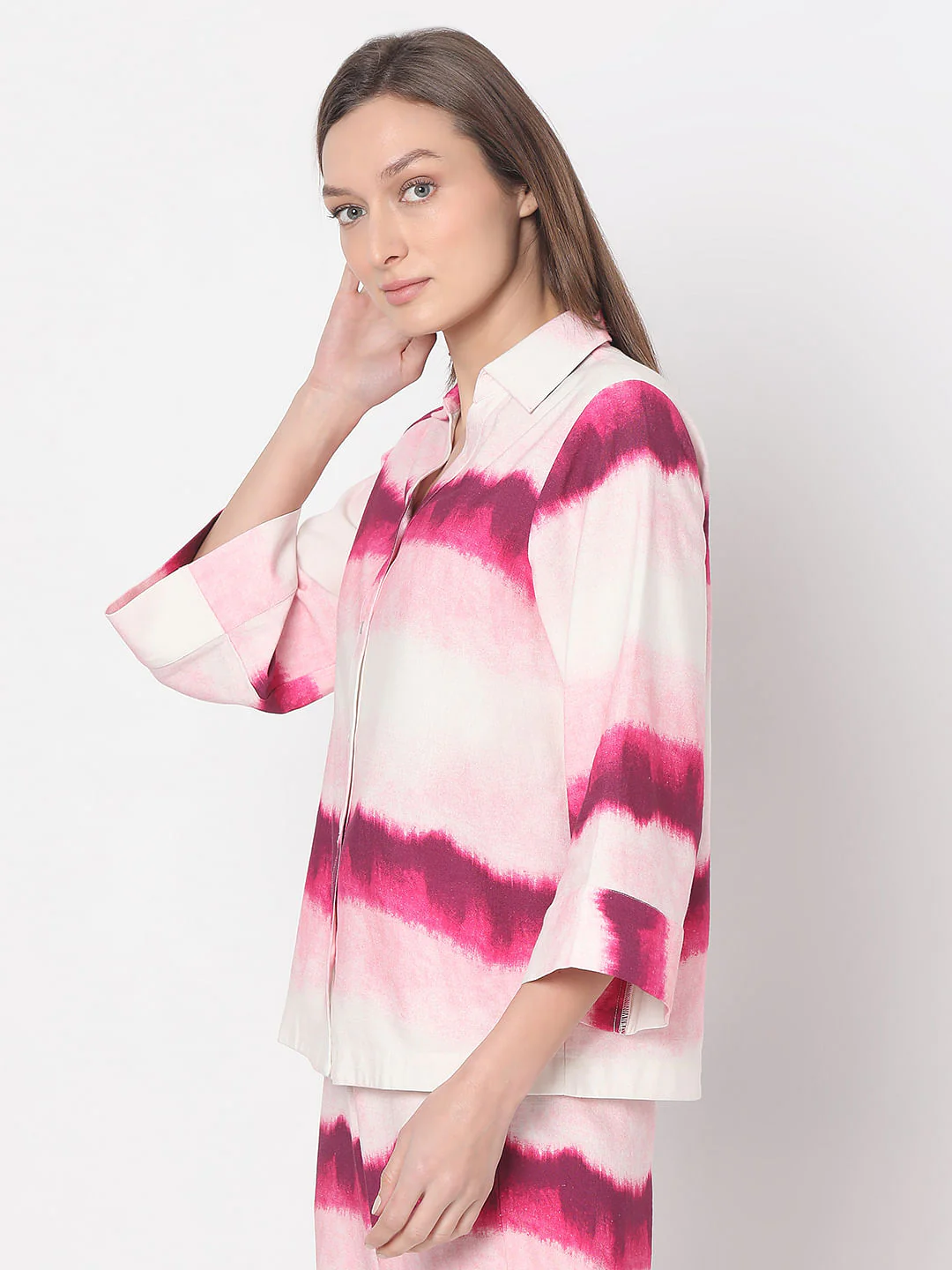 Magenta Tie & Dye Co-Ord Set Shirts - Image 3