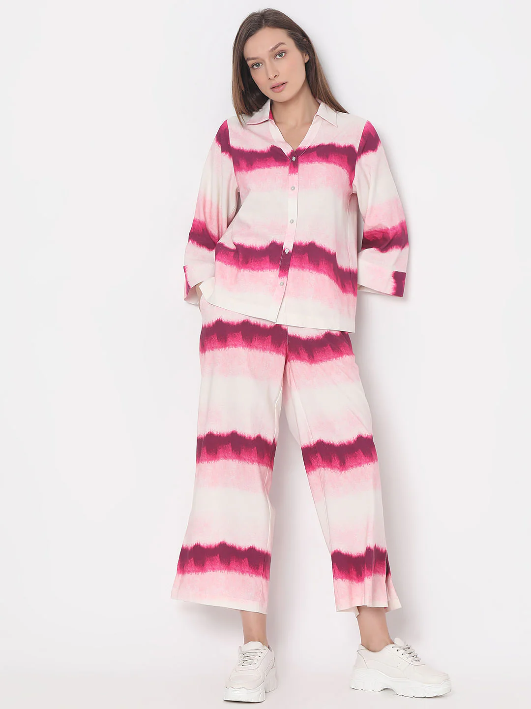 Magenta Tie & Dye Co-Ord Set Shirts - Image 5