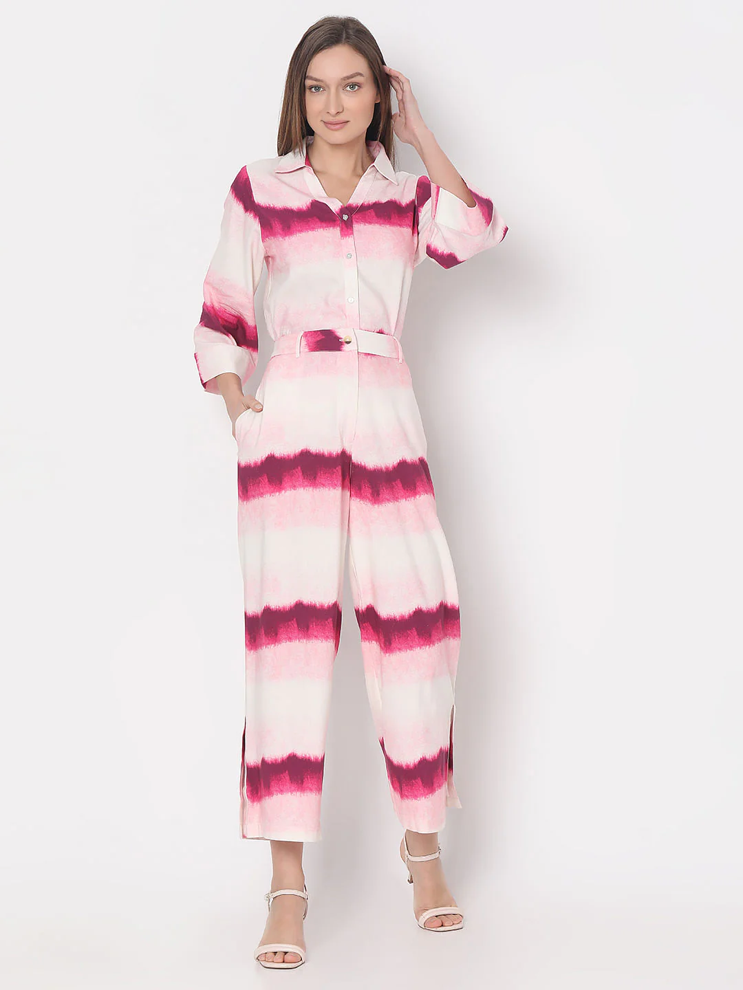 Pink High Rise Ombre Co-Ord Set Pants - Image 5