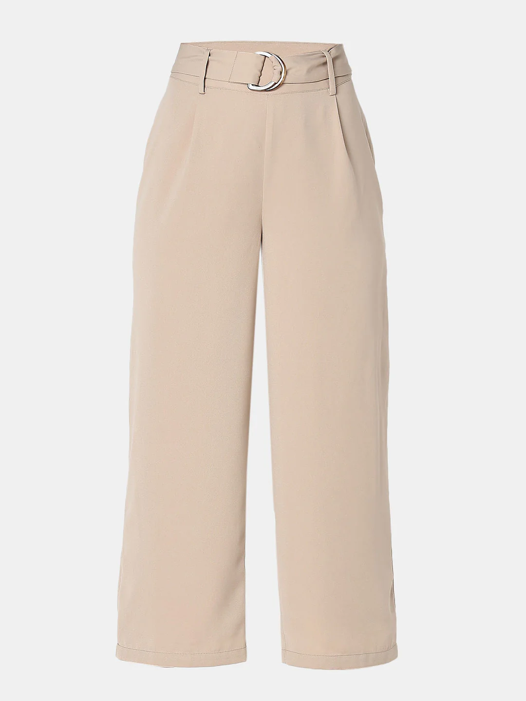 Beige High Rise Casual Pants - Image 7