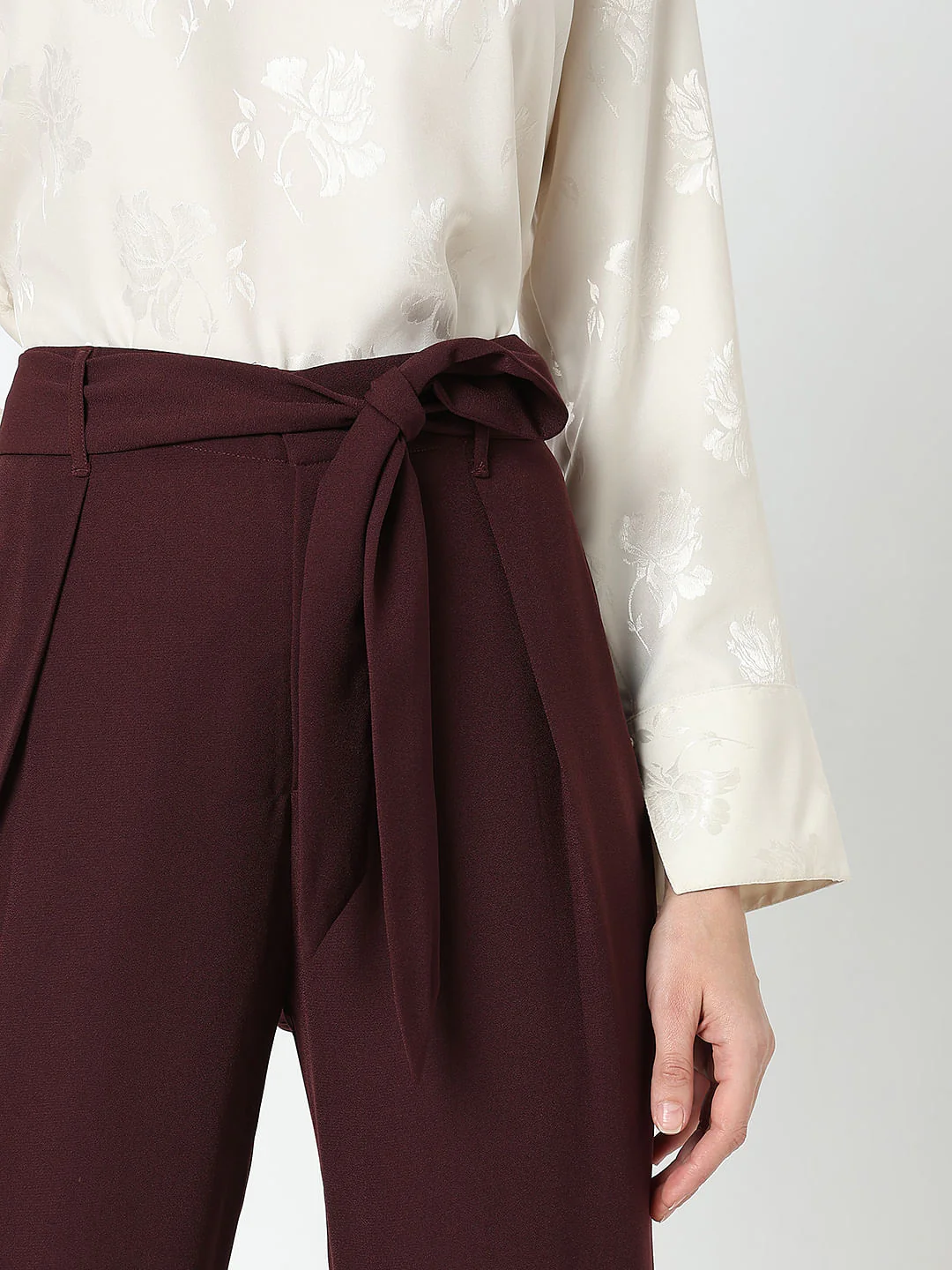 Maroon High Rise Pants - Image 6