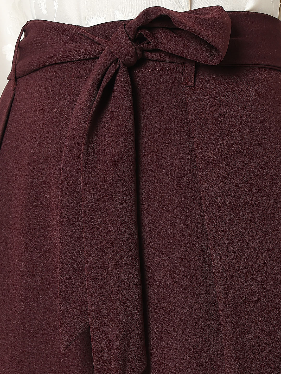 Maroon High Rise Pants - Image 8