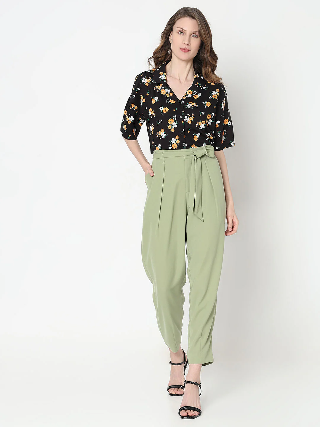 Green High Rise Pants - Image 5