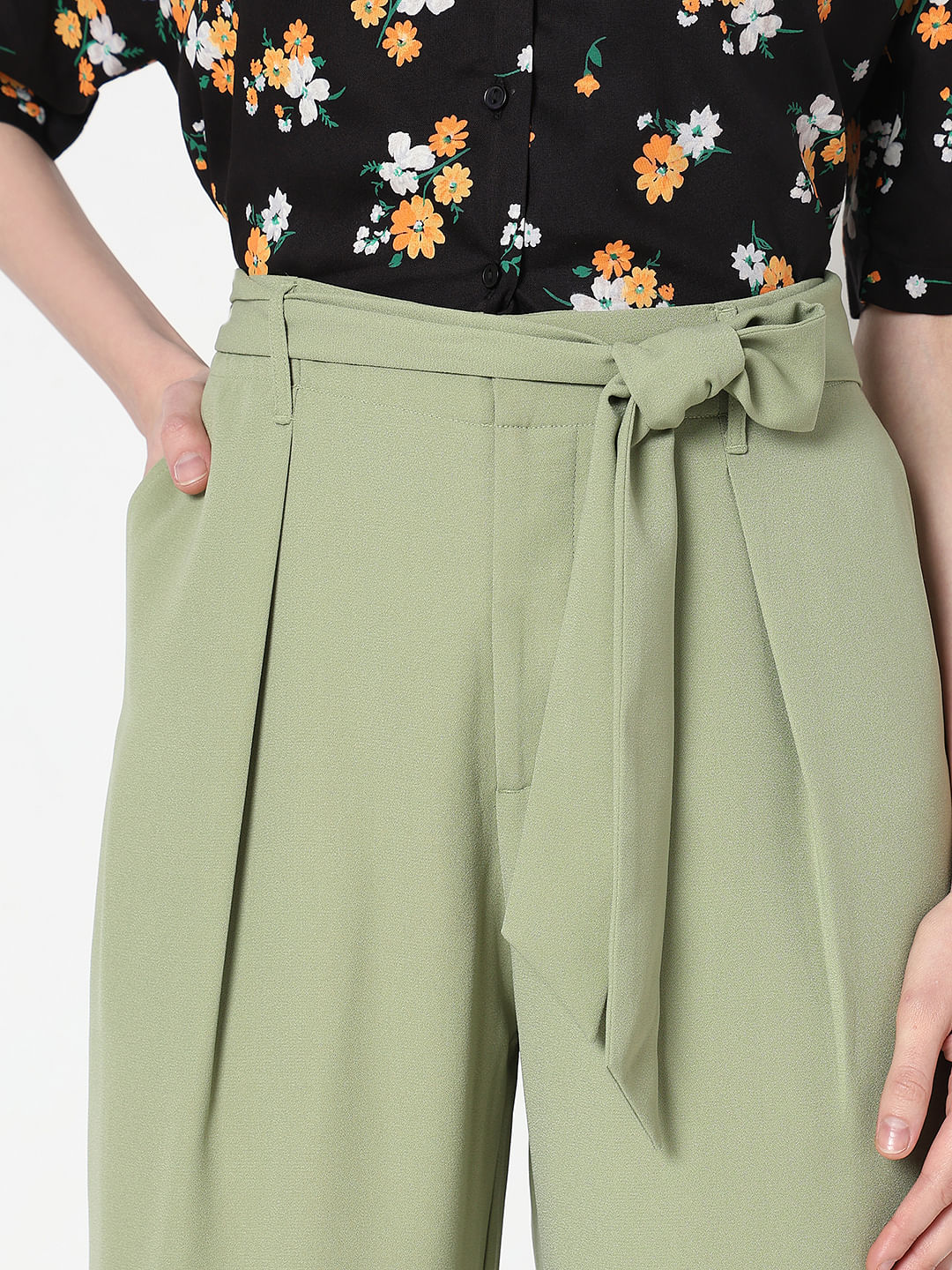 Green High Rise Pants - Image 6
