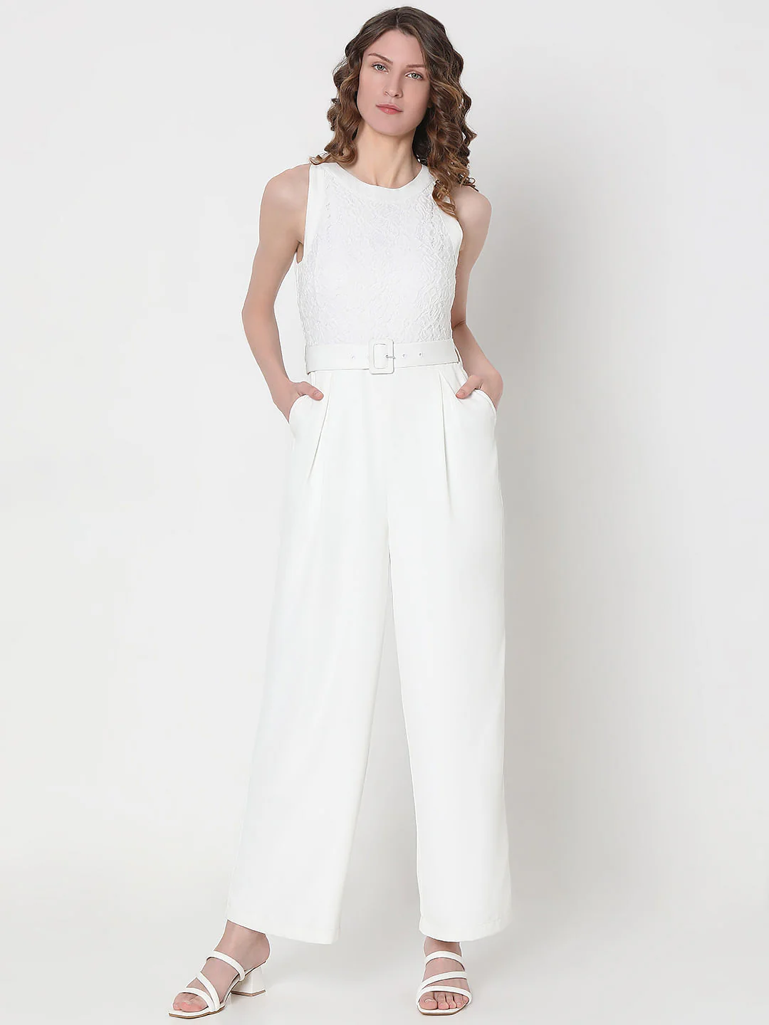 White Lace Jumpsuit - Image 2
