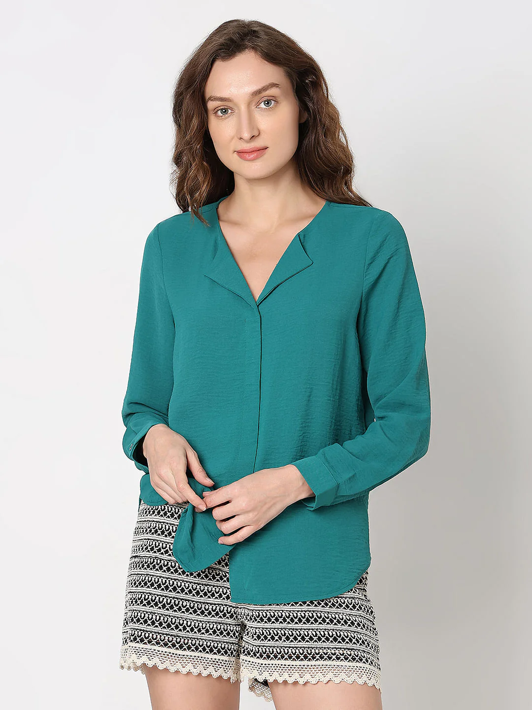Green Front Button Top - Image 2