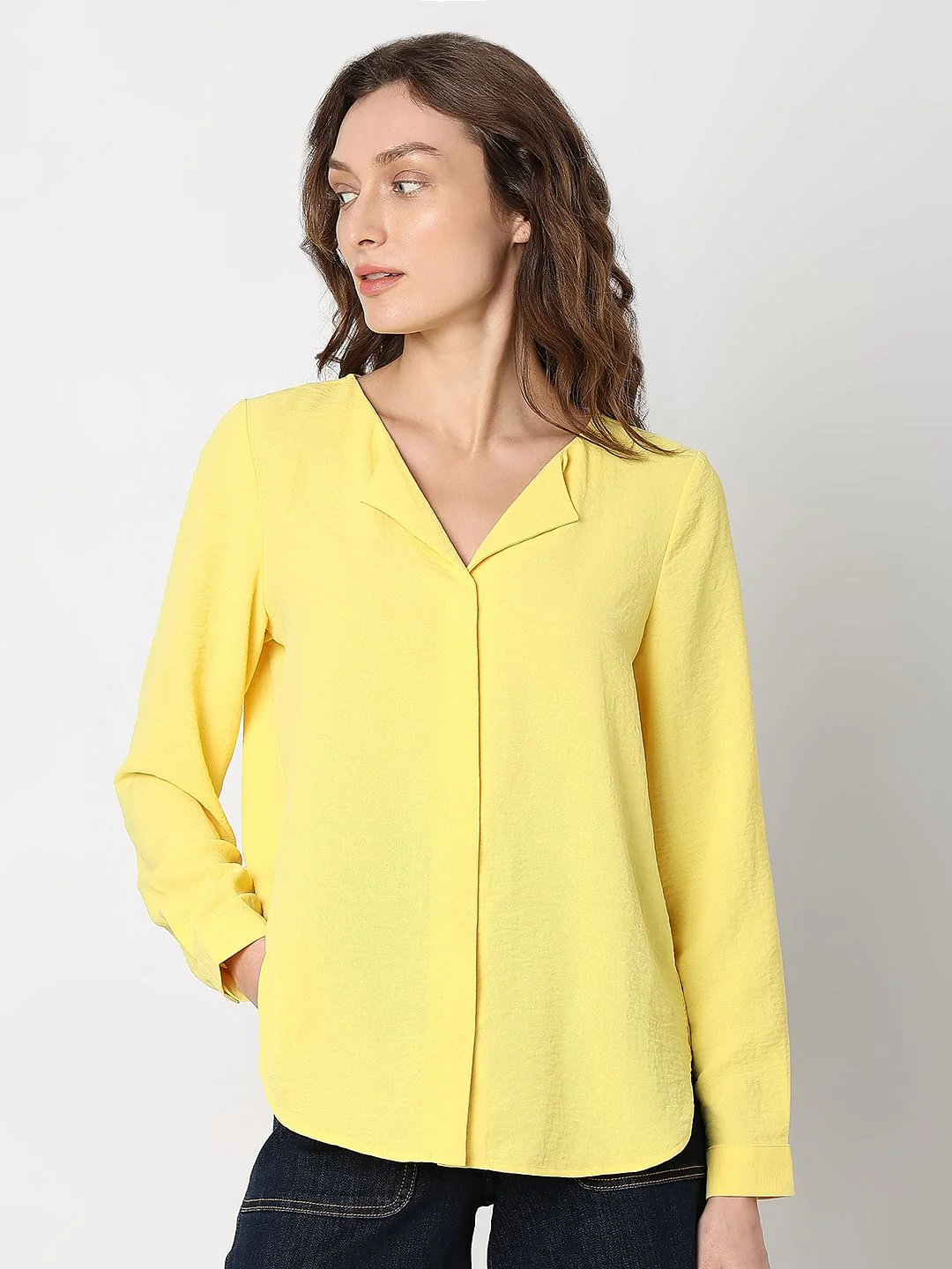 Yellow Front Button Top - Image 2