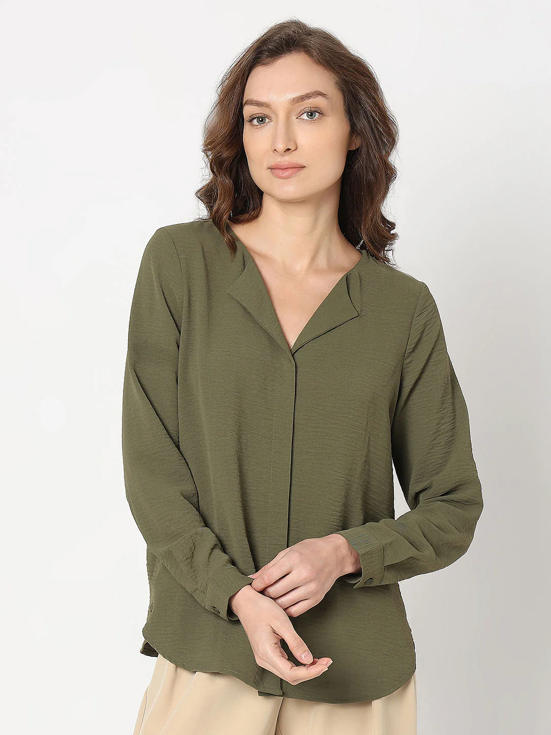Green Front Button Top - Image 2