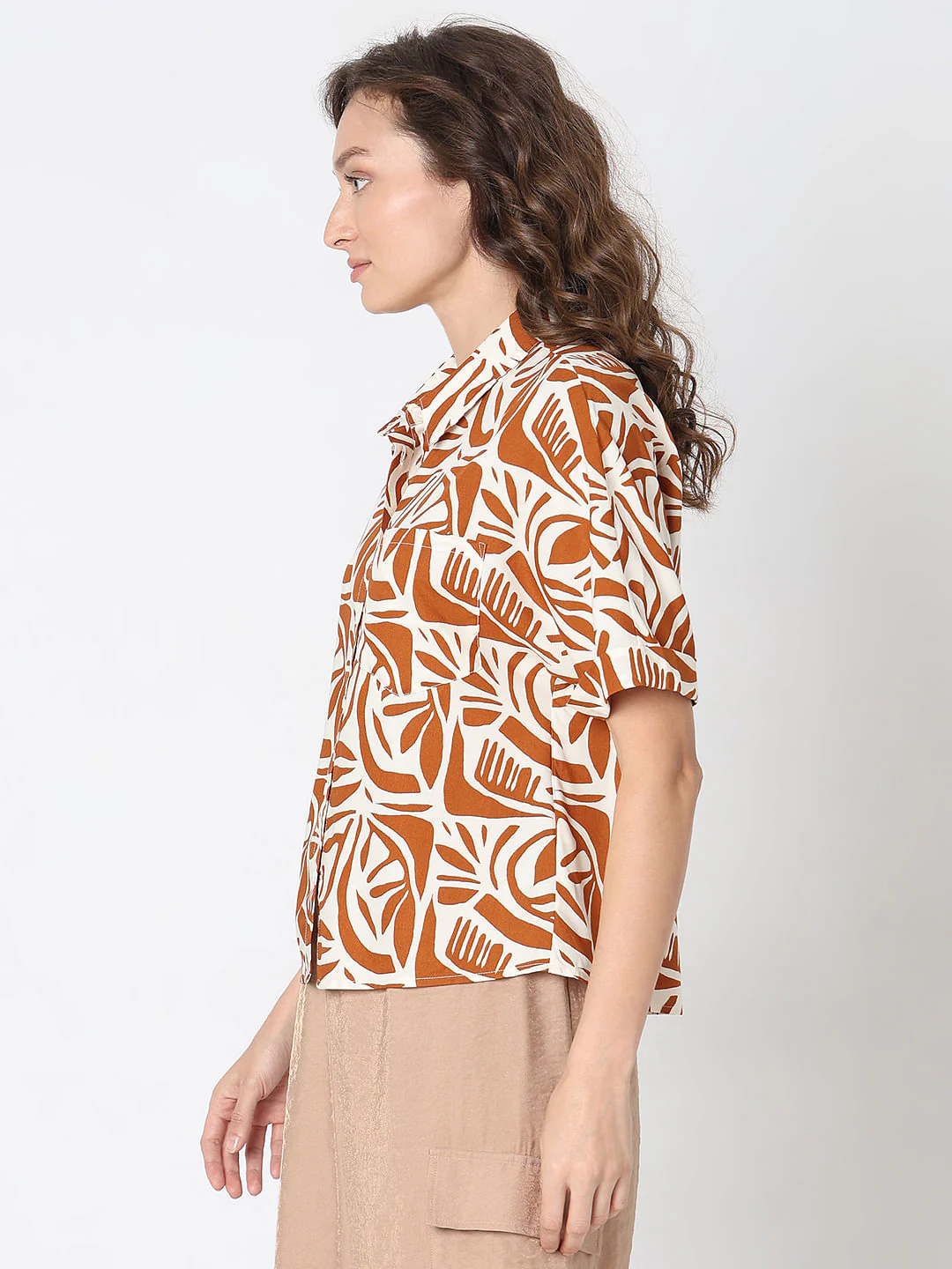 Beige Printed Shirt - Image 3