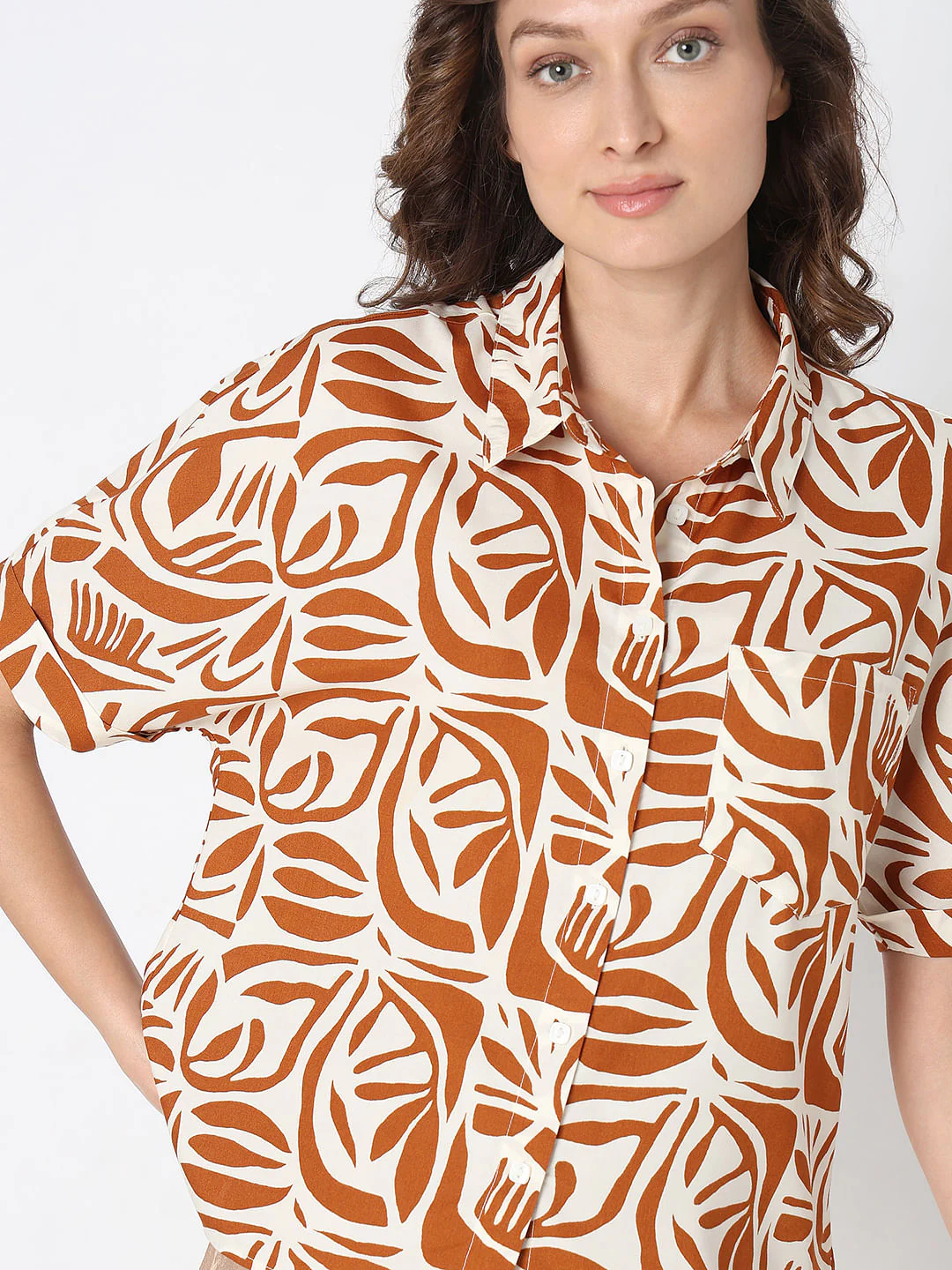 Beige Printed Shirt - Image 6
