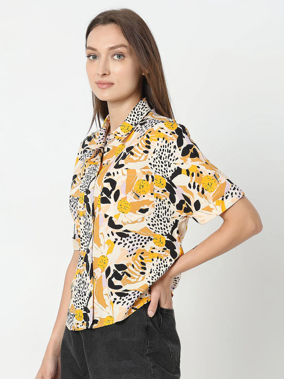 Black Printed Shirt - Image 3