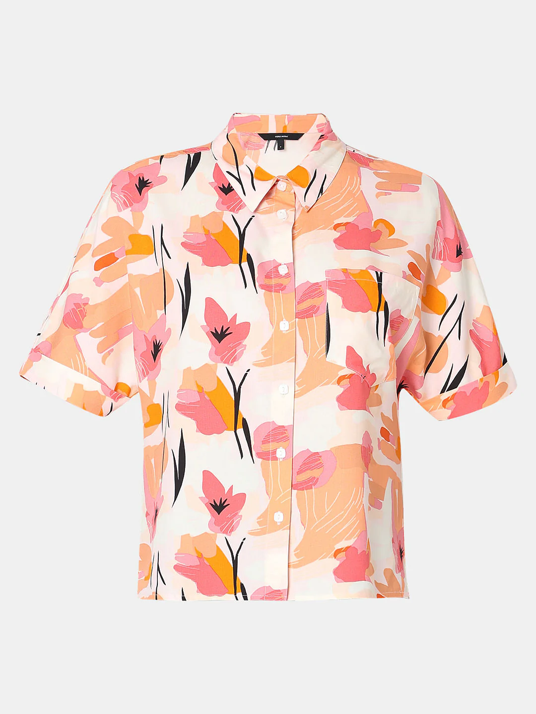 Orange Floral Print Shirt - Image 7