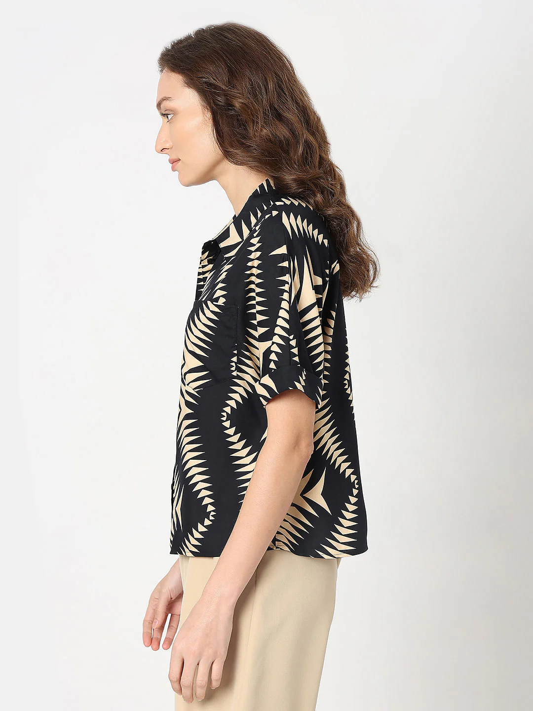 Black Abstract Print Shirt - Image 3