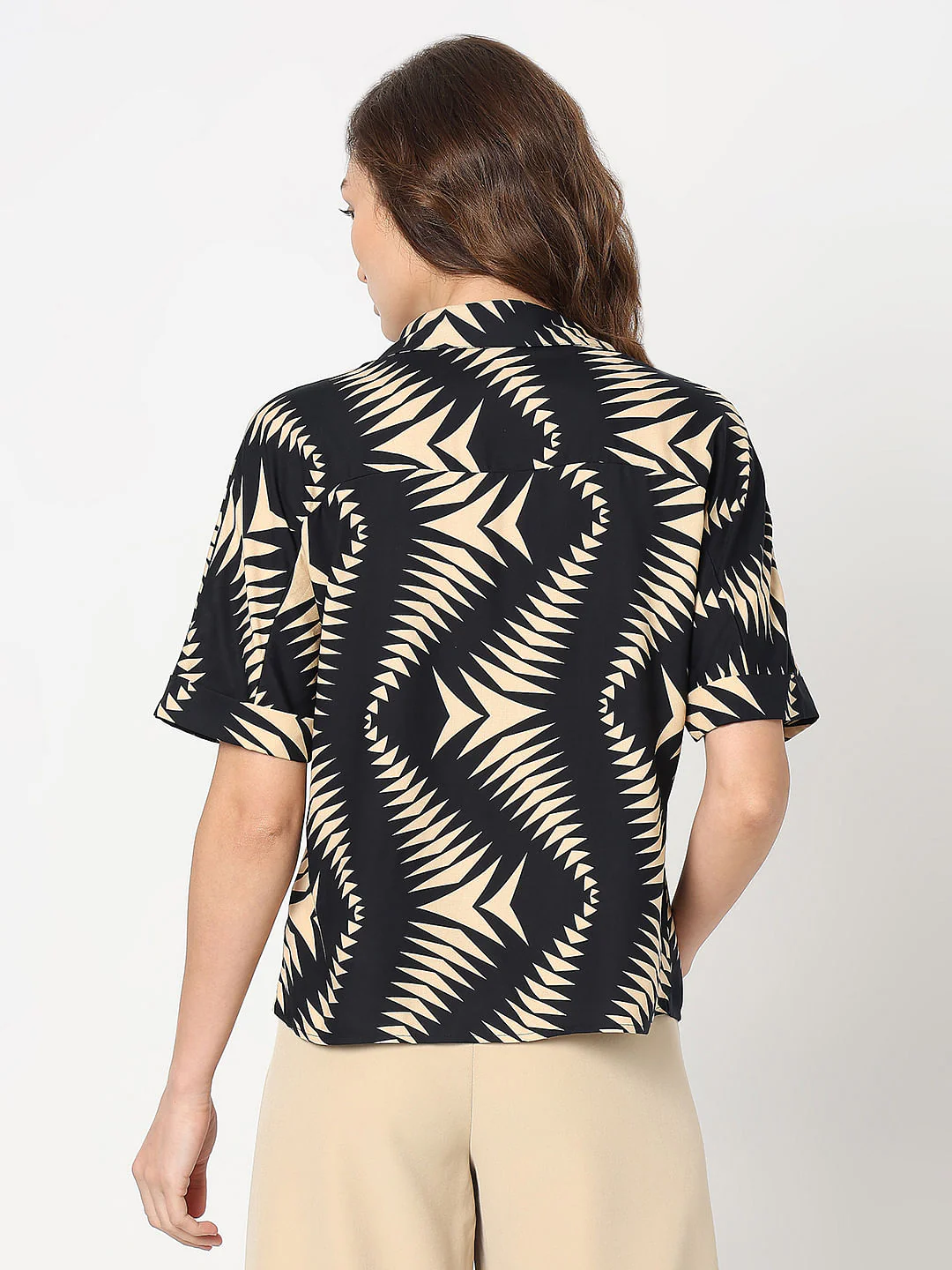 Black Abstract Print Shirt - Image 4
