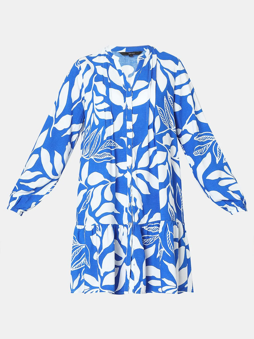 Blue & White Printed Shift Dress - Image 7