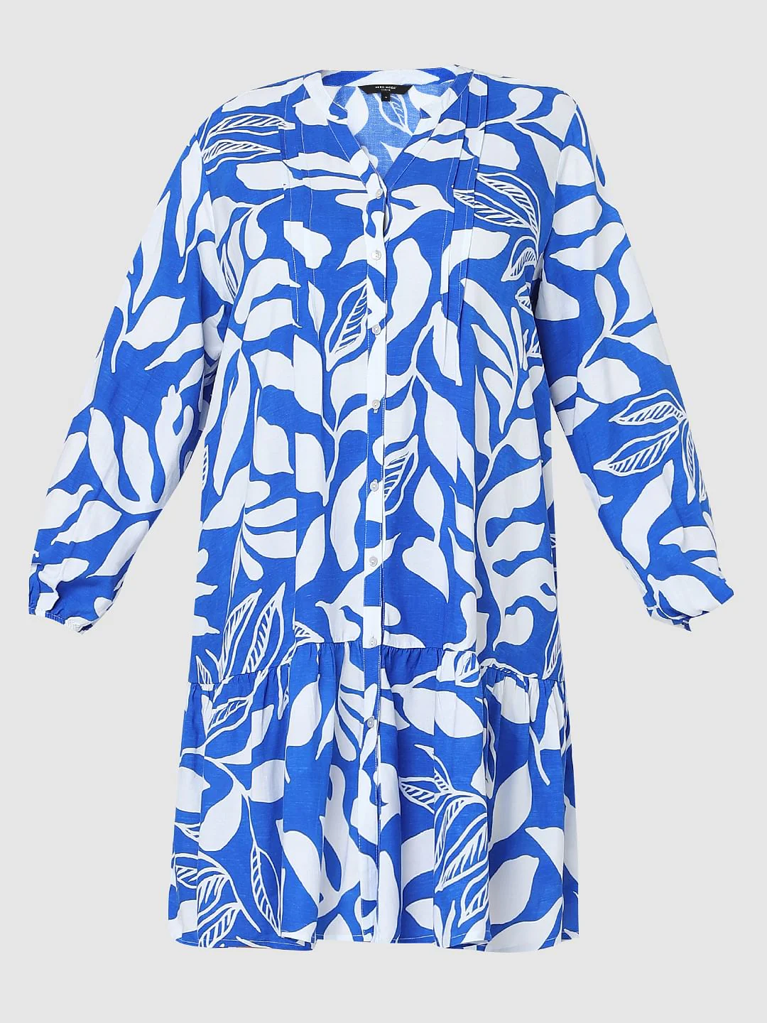 Curve Blue & White Printed Shift Dress - Image 7
