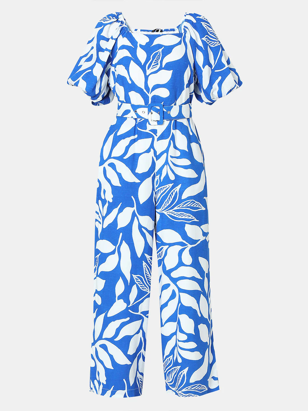 Blue & White Printed Jumpsuit - Image 6