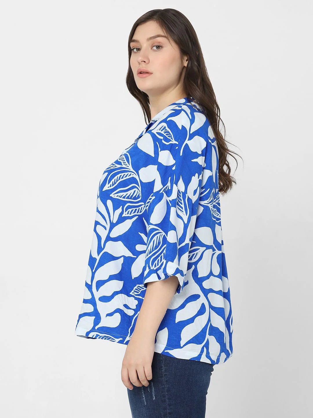 Curve Blue Abstract Print Shirt - Image 3