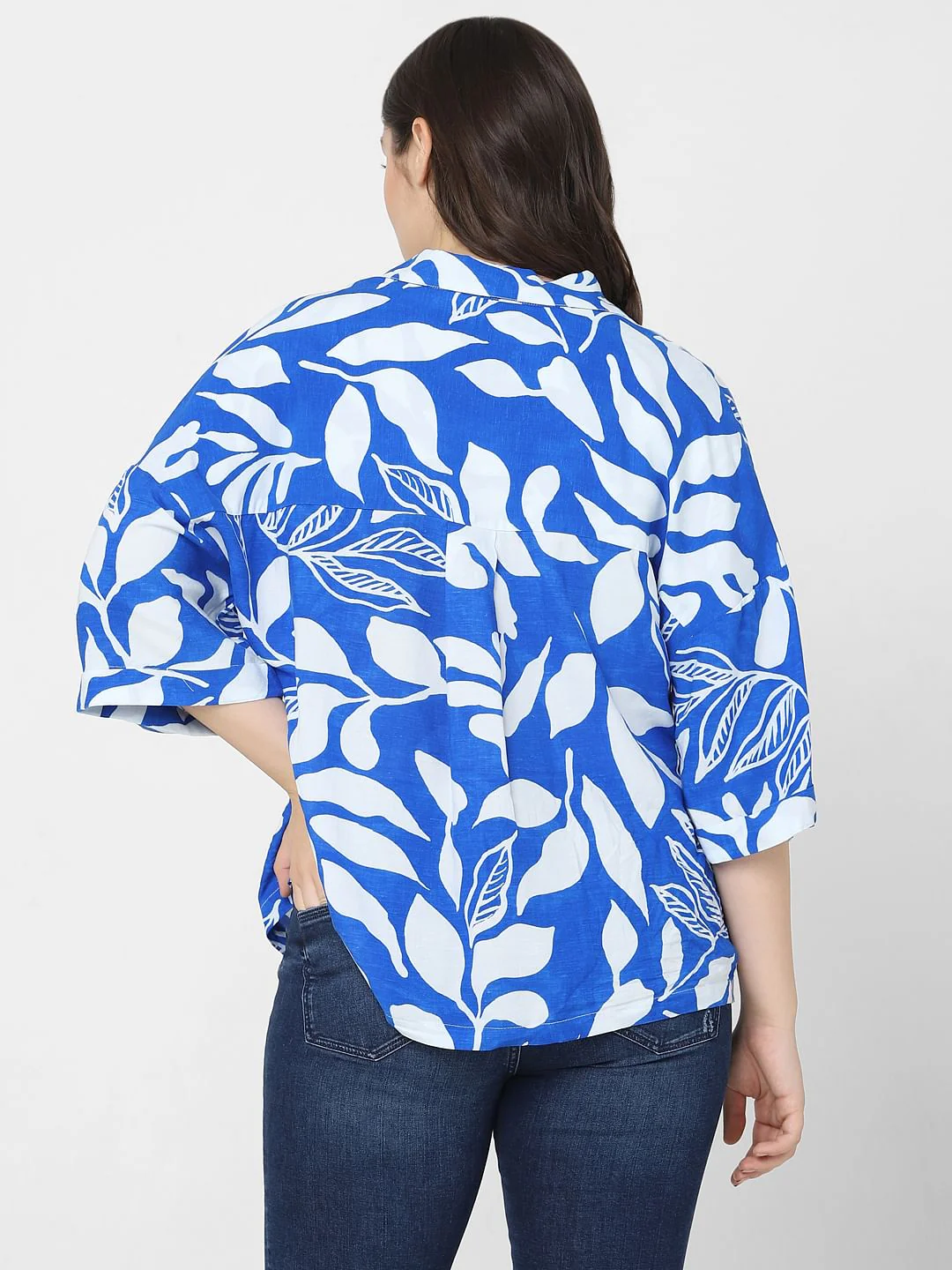 Curve Blue Abstract Print Shirt - Image 4