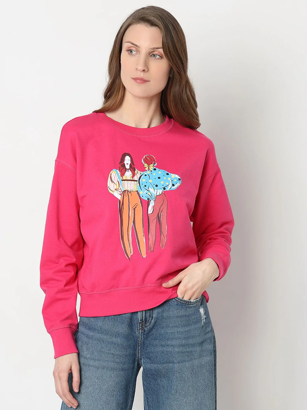 Pink Printed Sweatshirt - Image 2