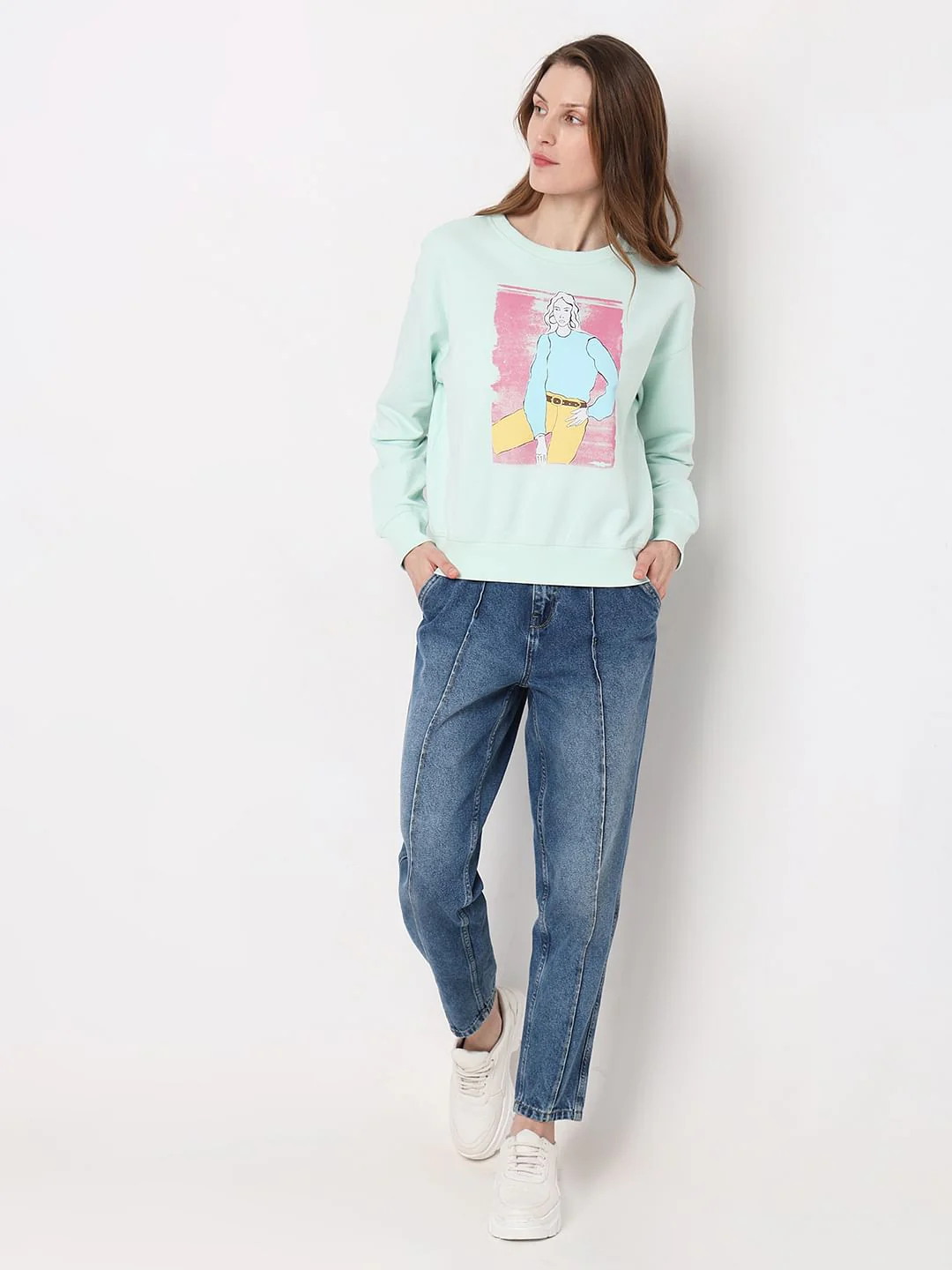 Blue Printed Sweatshirt - Image 5