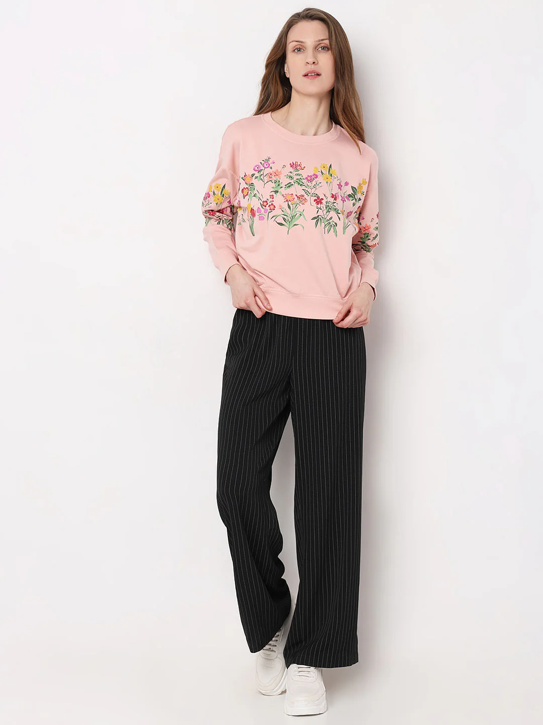 Peach Floral Print Sweatshirt - Image 5