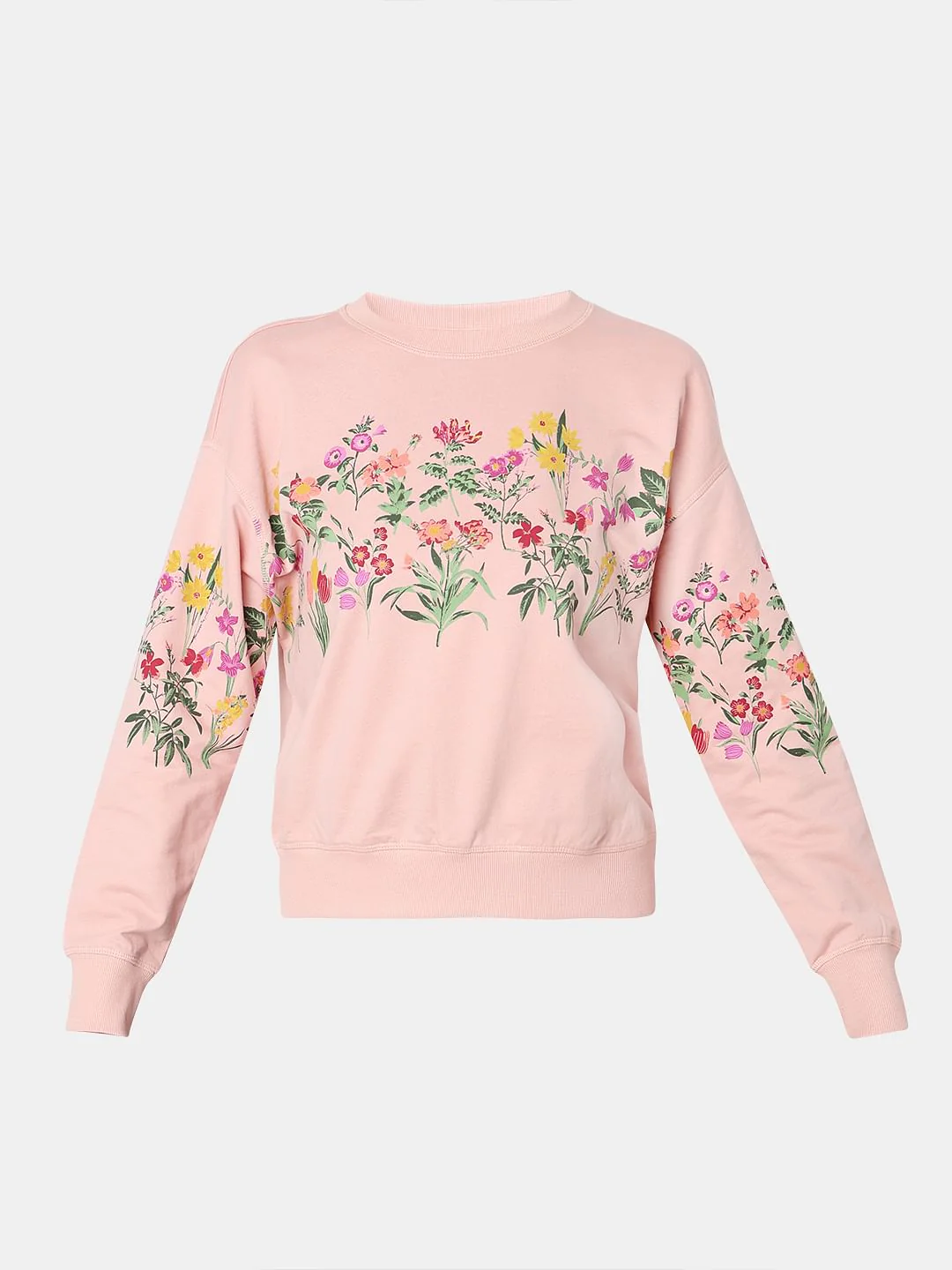 Peach Floral Print Sweatshirt - Image 7