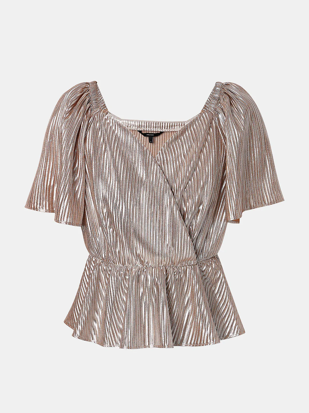Pink Textured Flared Sleeves Top - Image 7