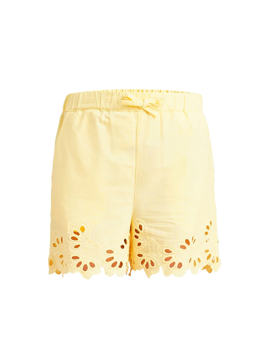 Girls Yellow Laser Cut Co-Ord Set Shorts - Image 5