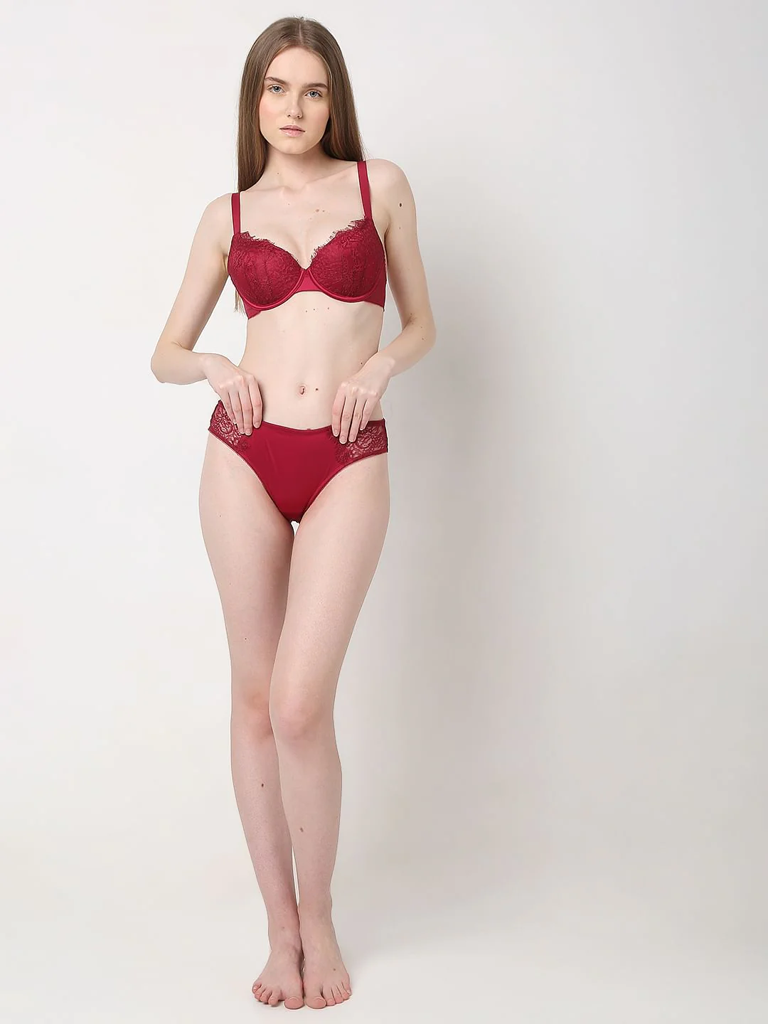 Intimates Dark Red Lace Mini Briefs - Image 6