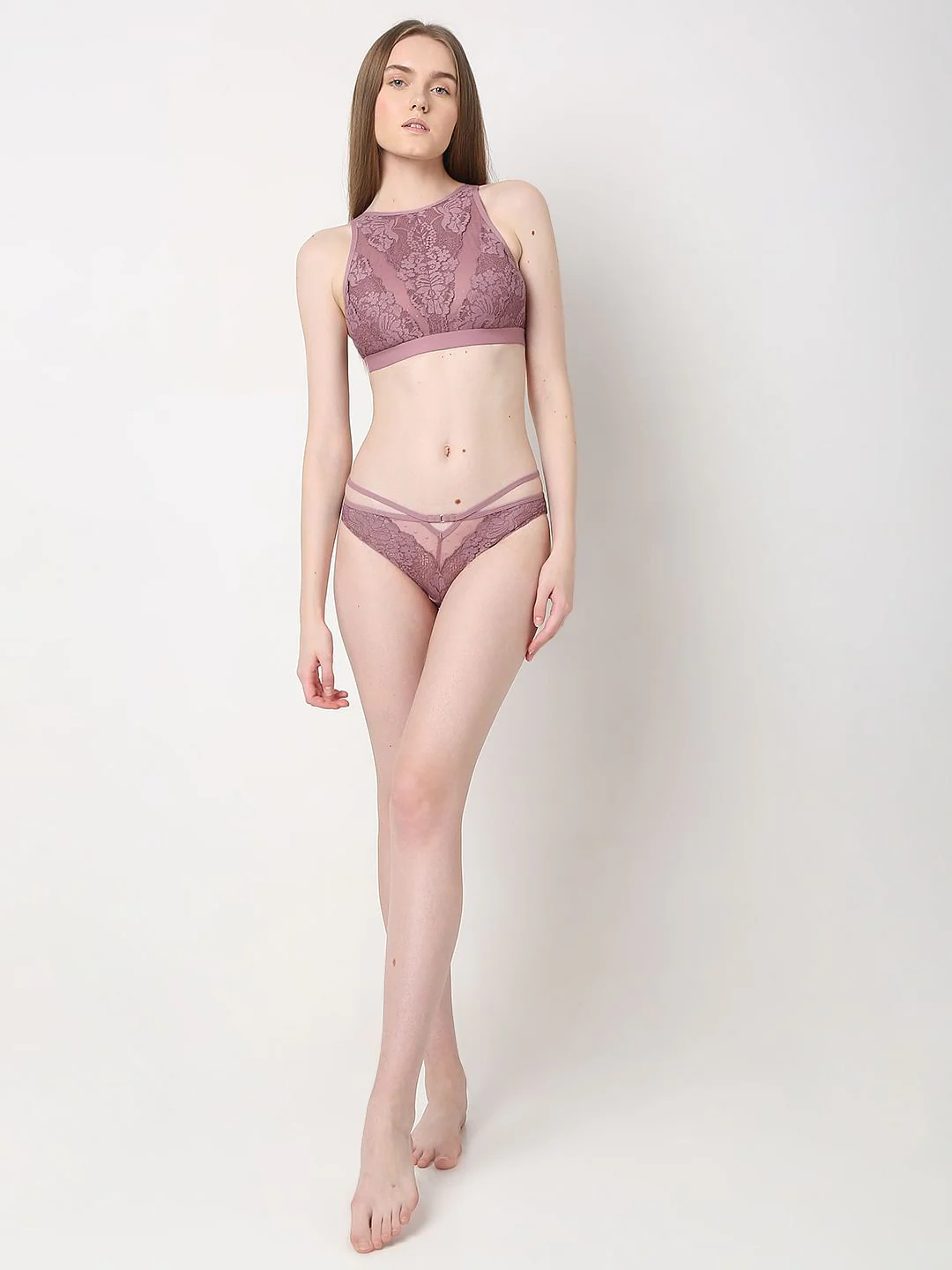 Intimates Mauve Lace Bikini Briefs - Image 6