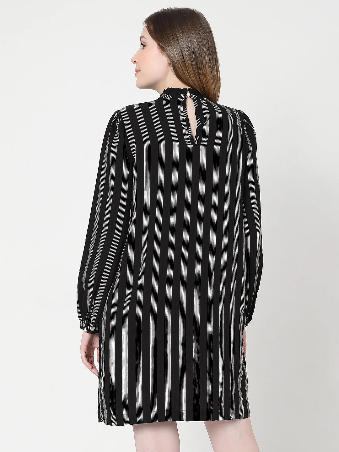 Black Striped Shift Dress - Image 4