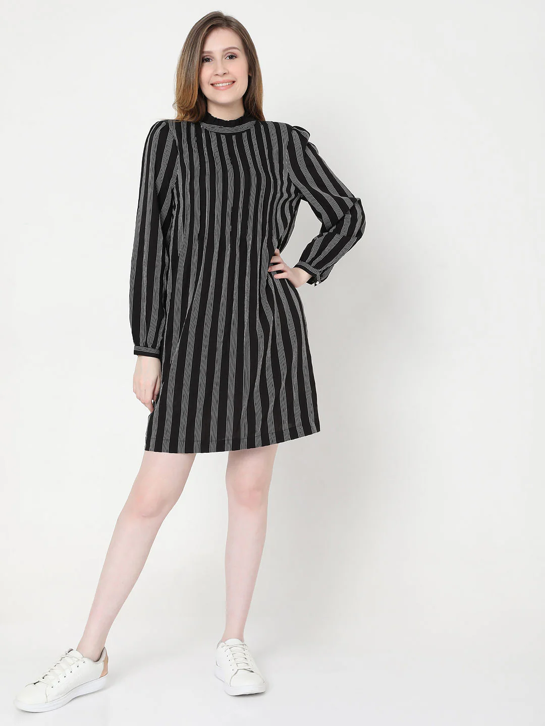 Black Striped Shift Dress - Image 5