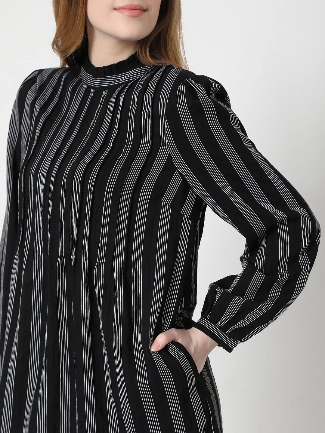 Black Striped Shift Dress - Image 6